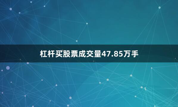 杠杆买股票成交量47.85万手